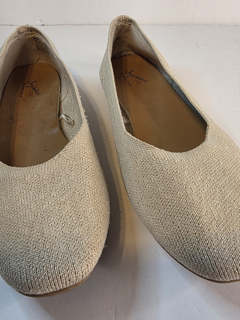 Seychelles Women's Beige Knit Ballet Flats Size 9.5